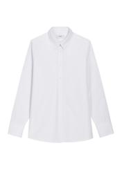 White women's long sleeve shirt KOSDT-0196-0A(Z26), front product view on white background.