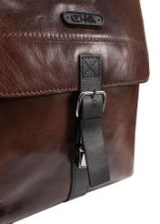 Brown men's leather bag TORMS-0104-1H(W26), close-up of the product detail on a white background.