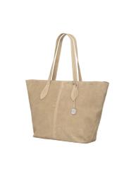Women's shopper bag in cool beige color TORES-1407-1K(Z26) - diagonal view of the product, on a white background.