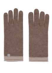 Beige cashmere women's gloves REKDT-0020-1K(Z26), front product view on white background.