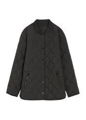 Women's black quilted jacket KURDT-0580-99(W26) - front product view on white background.