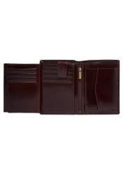 Men's brown leather wallet PL-190-1H(KS), product view inside on white background.