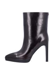 Burgundy women's high heel ankle boots BUTYD-1344-4E(Z26), side view of the product on a white background.