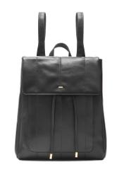 Black elegant women's backpack TOREC-1105-99(Z25), front product view on white background.