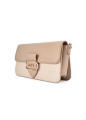 Cream women's messenger bag TOREC-1120-0P(W26), diagonal product view, on a white background.