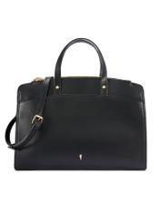 Black women's imitation leather bag TOREC-1143-99(W26), front product view on white background.