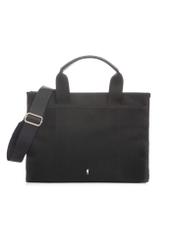 Black cotton women's handbag TOREN-0332-99(W26), front product view on white background.