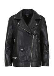 Black leather oversize ramones KURDS-0459-5491(W24)-05