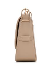 Beige women's messenger bag TOREC-1250-1B(Z26) - side view of the product, on a white background.