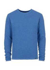 Blue men's basic sweater SWEMT-0128-61(W23)-03