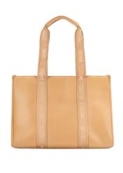 Large camel shopper bag TOREC-0977 A-24(Z 25), product view from the back on a white background.
