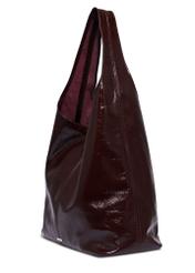 Burgundy leather shopper bag TORES-1372-4D(Z26), diagonal product view on white background.