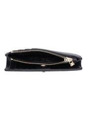 Black leather women's wallet PORES-1015R-9I(Z26), product view inside on white background.