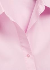 Light pink cotton women's shirt KOSDT-0181-5A(W26), close-up of product detail on white background.