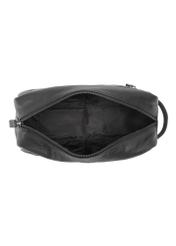 Black leather men's cosmetic bag TORMS-0422A-99(Z25) - top view of the product on a white background.