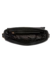 Black leather small handbag TORES-1260-99(W26) - product view from above, on white background.