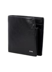 Black leather men’s wallet PORMS-0738-99(Z26), product shown at an angle against a white background.