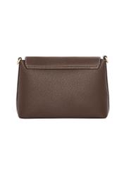 Brown women's shoulder bag TOREC-1063-1H(Z26), product view from the back on a white background.