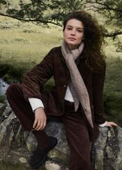 Brown women's jacket with collar KURDT-0696-1H(Z26)