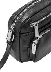 Black women's shoulder bag TOREC-1123-99(W26), close-up of the product detail on a white background.