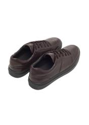 Women's leather sneakers in dark brown color BUTYD-1294-1I(Z26)