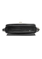 Black women's shoulder bag TOREC-1048-99(Z25), visible product from the inside, view on a white background.