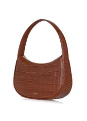 Brown leather women's hobo handbag TORES-0999-87(W24)-02