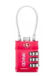 Fuchsia TSA combination padlock AW-015-0007-5E(W26), front product view on white background.
