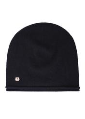 Black women's cashmere hat CZADT-0043-99(Z25), front product view on white background.