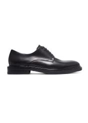 Men's black leather shoes BUTYM-0553-99(Z26), side view of the product on a white background.