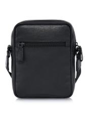 Black small leather men's mailbag TORMS-0419-99(W24)-05