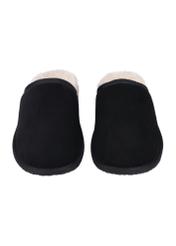 Men's black suede slippers BUTYM-0551-9E(Z26), front view of the product on a white background.