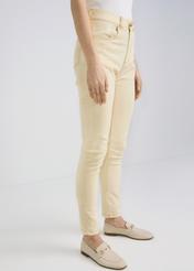 Cream denim pants for women JEADT-0005-11(W22)-01