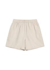 Women's light beige linen shorts SZODT-0019-1A(W26), front product view on a white background.
