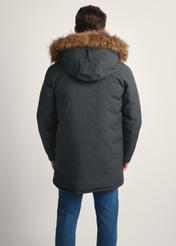 Men's graphite winter jacket KURMT-0395-95(Z25) - back view of the product on a white background. Half of the silhouette visible.