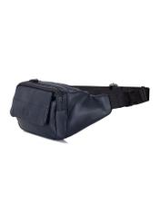 Men's navy blue leather zippered kidney TORMS-0280A-69(W24)-02