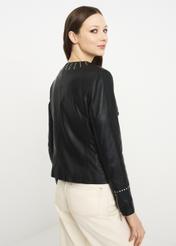 Women's leather jacket with rhinestones KURDS-0356-5339(W22)-06