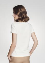 Women's cream cotton T-shirt TSHDT-0079-11(Z21)-04