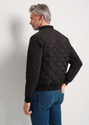 Men's black quilted bomber jacket KURMT-0328-99(W24)-03