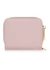 Small pink women's wallet with handle POREC-0395A-31(Z25), back view of the product on a white background.