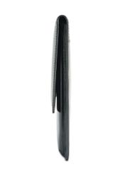 Black small leather men's briefcase TORMS-0469-99(Z25) - side view of the product on a white background.
