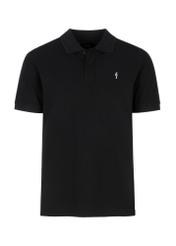 Black men's basic polo shirt POLMT-0065-99(W24)-03