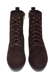 Women's brown suede ankle boots BUTYD-1008-1I(Z26), front view on a white background.