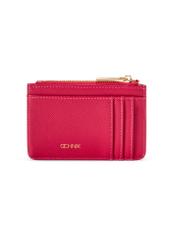 Fuchsia card case POREC-0413-5E(W26), front product view on white background.