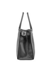 Black large women's handbag TOREC-1075-99(Z25), side view of the product on a white background.