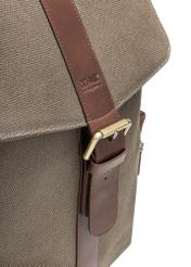 Men's khaki backpack TORMN-0371-55(Z25), close-up of product detail, view on white background.