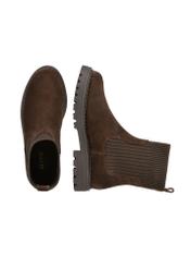 Women's brown suede Chelsea boots BUTYD-1194-89(Z25), product view from the top and side on a white background.