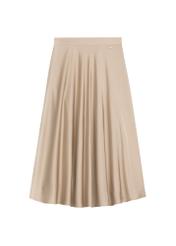 Long beige midi skirt SPCDT-0131-1B(W26) - front product view, on white background.