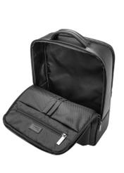 Men's black leather backpack PLCMS-0024-99(W26) - product view from above, on a white background.