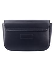 Small black women's handbag with buckle TOREC-1383-99(Z26), product view from the back on a white background.